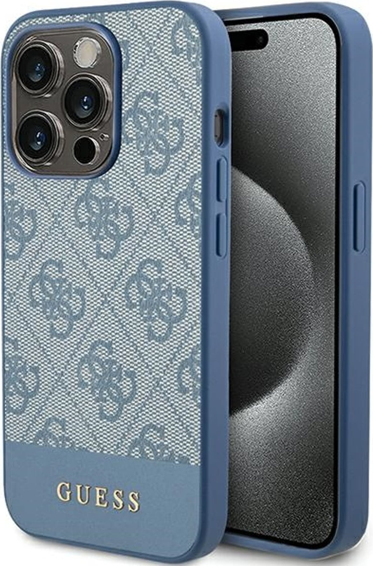Guess GUHCP15LG4GLBL iPhone 15 Pro 6.1" niebieski/blue hardcase 4G Stripe Collection