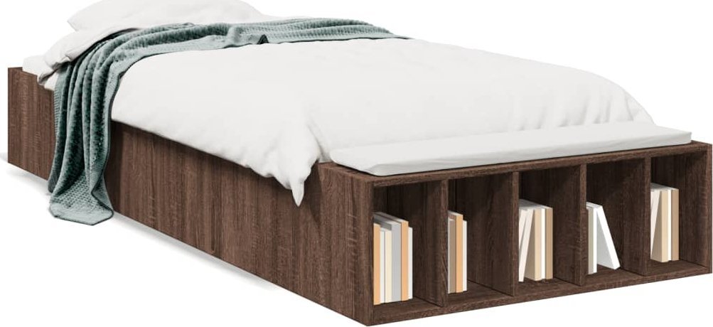 vidaXL vidaXL Rama łóżka, brązowy dąb, 75x190 cm, materiał drewnopochodny