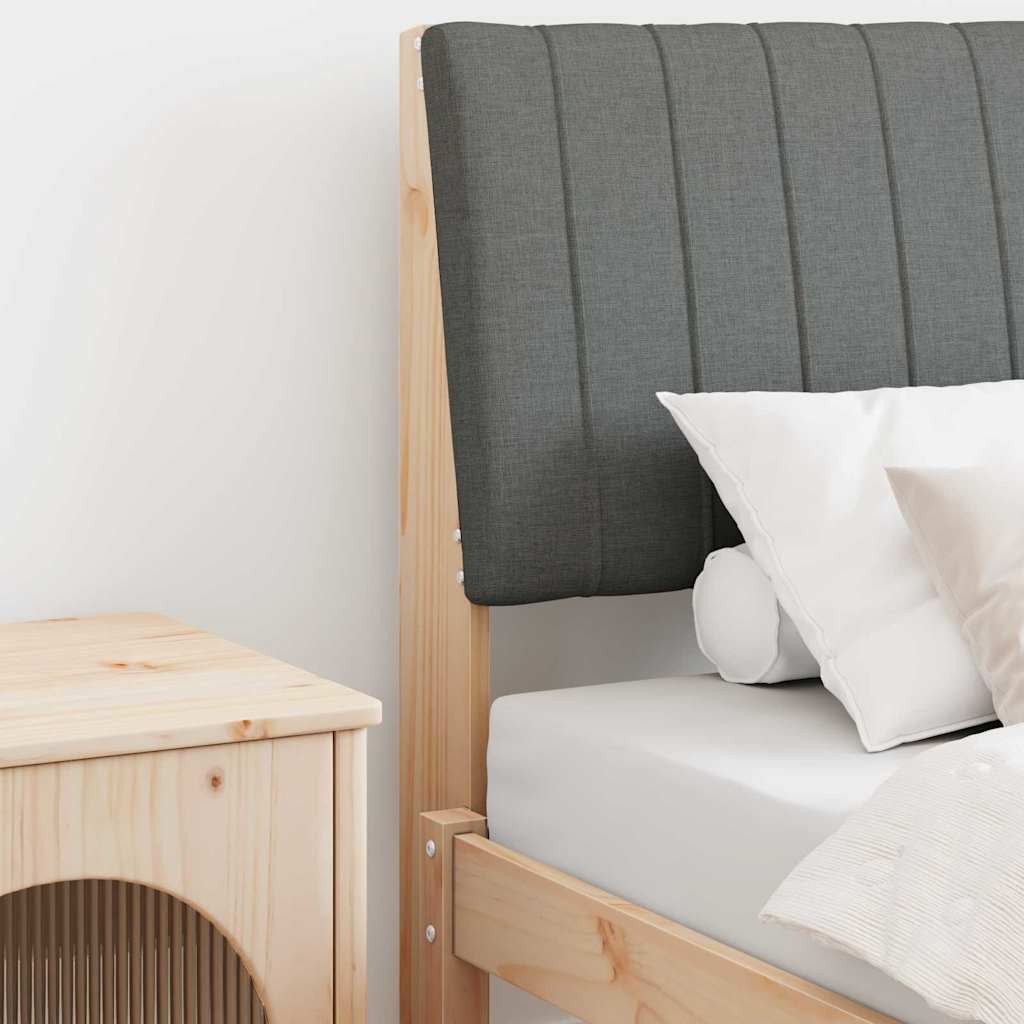 vidaXL Tapicerowane wezgłowie Ciemnoszary 80 cm Lite drewno sosnowe