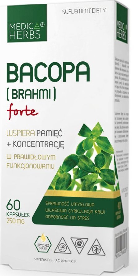 Medica Herbs Medica Herbs Bacopa (Brahmi) Forte 60 kapsułek - WYSYŁAMY W 24H!