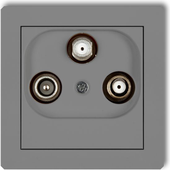 Karlik Gniazdo antenowe Deco 2 wyjścia SAT + TV szary mat (27DGSN)