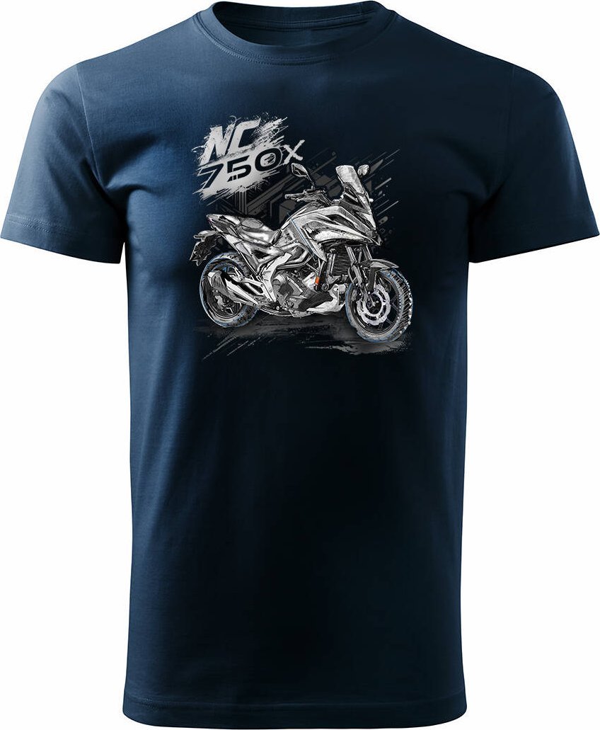 Topslang Koszulka z motocyklem na motor Honda NC 750 X NC750X męska granatowa REGULAR XL