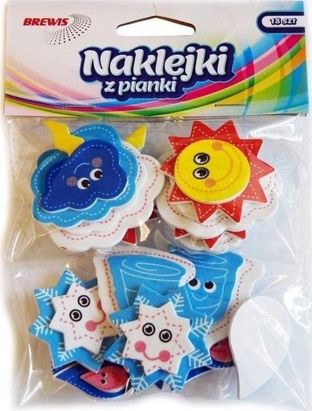 BREWIS Naklejki z pianki z brokatem pogoda 18szt