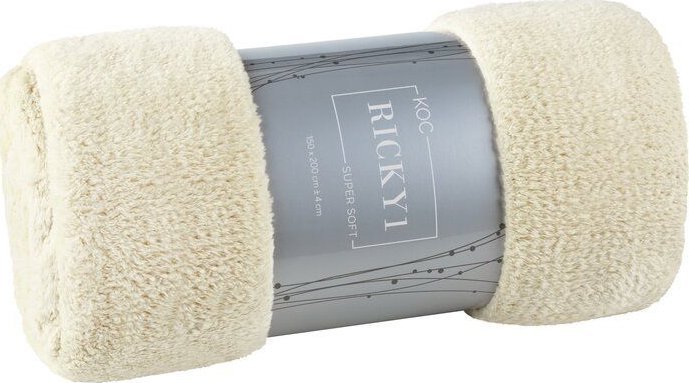 Eurofirany Miękki koc flano RICKY 150X200 beżowy