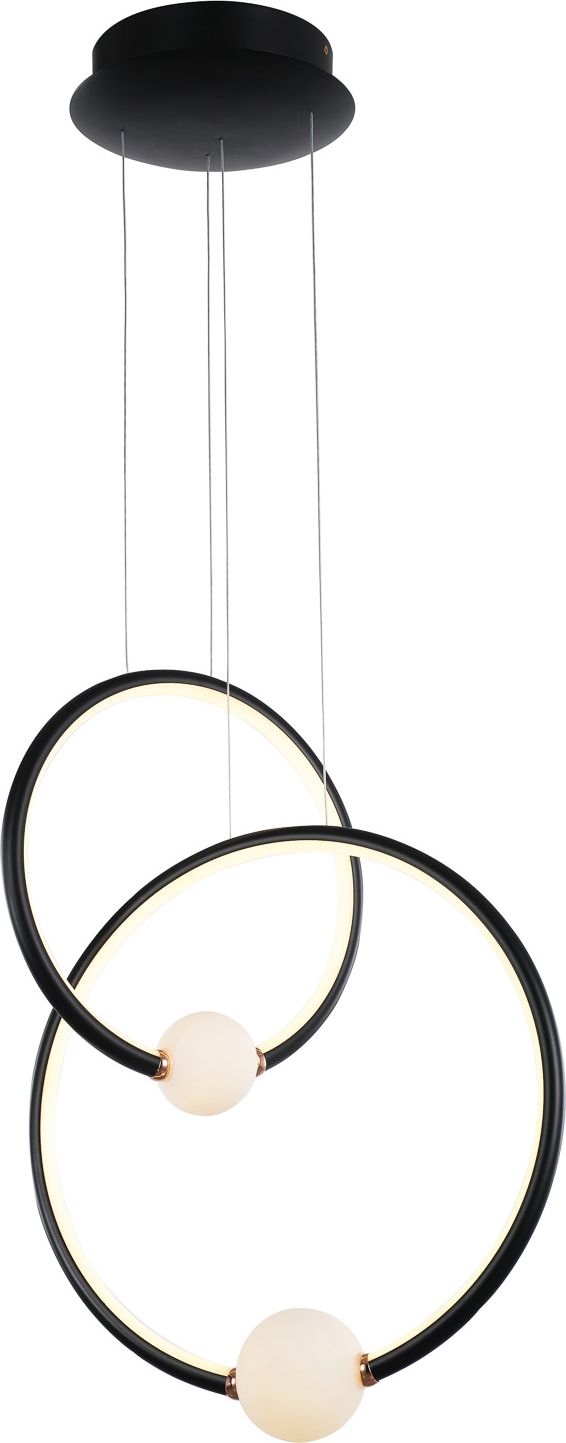 Lampa wisząca Italux Lozanna okręgi LED ledowa nowoczesna czarny (PND-20112035-2B-BL)