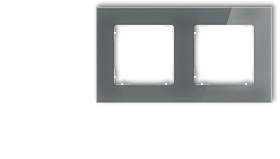 ICON Ramka uniwersalna podwójna kwadratowa - efekt szkła (ramka: grafitowa spód: biały) 28-0-IRSK-2