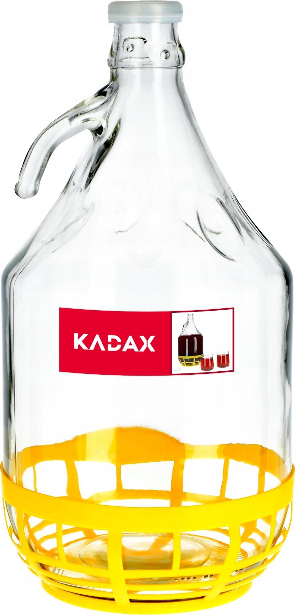 Kadax BALON 5L GĄSIOR DAMA BUTELKA DO WINA W KOSZU KOREK