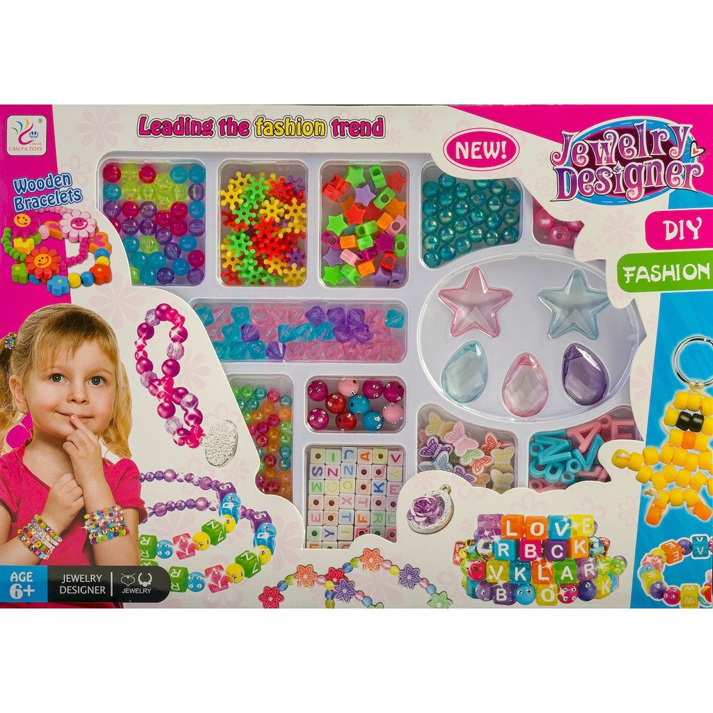 KORALIKI W PUDEŁKU zestaw do robienia bransoletek koraliki diy 250 sztuk