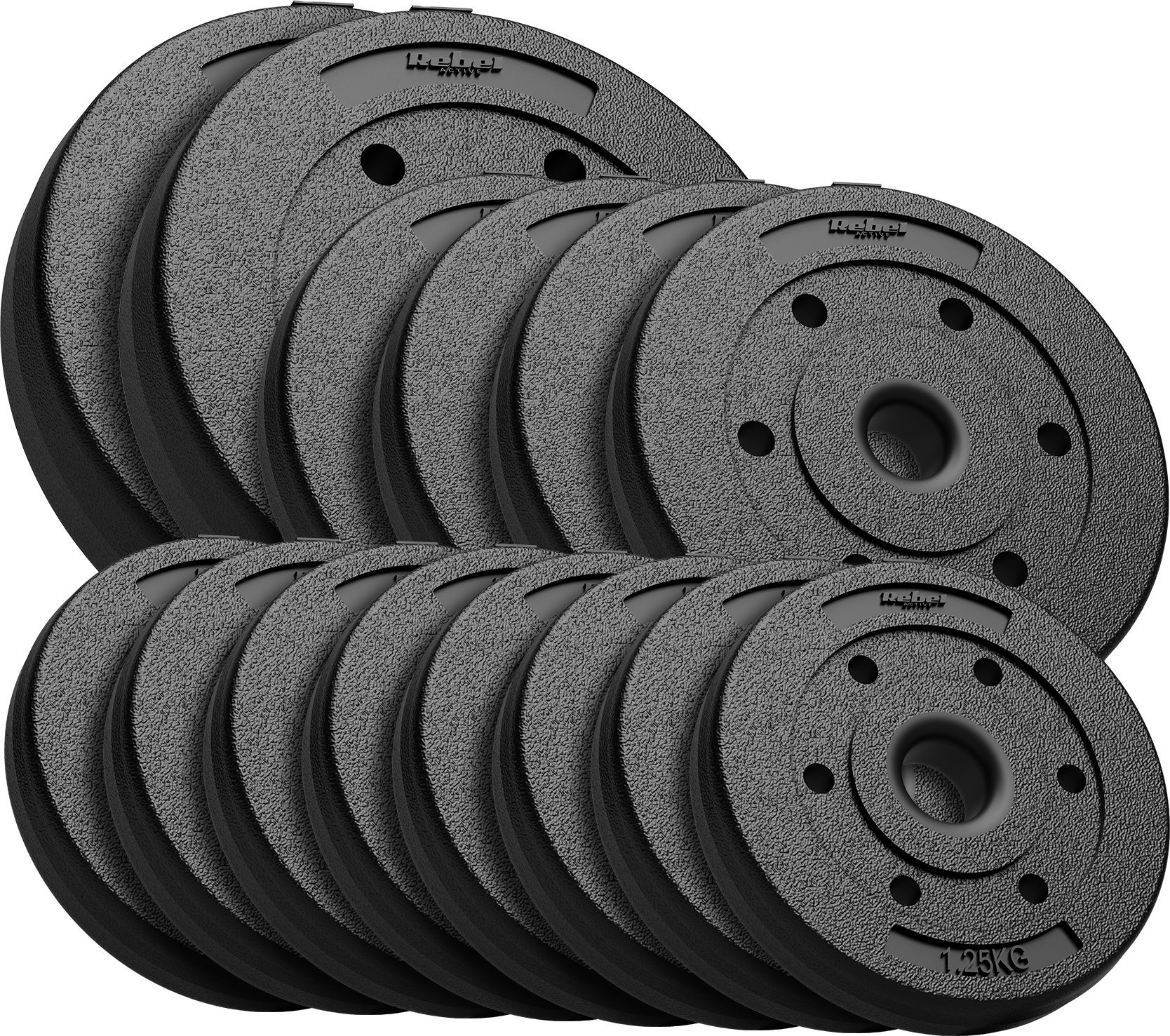 Obciążenie bitumiczne zestaw 30kg ( 8x1.25kg + 4x2.5kg + 2x5kg ), otwór 31mm, REBEL ACTIVE