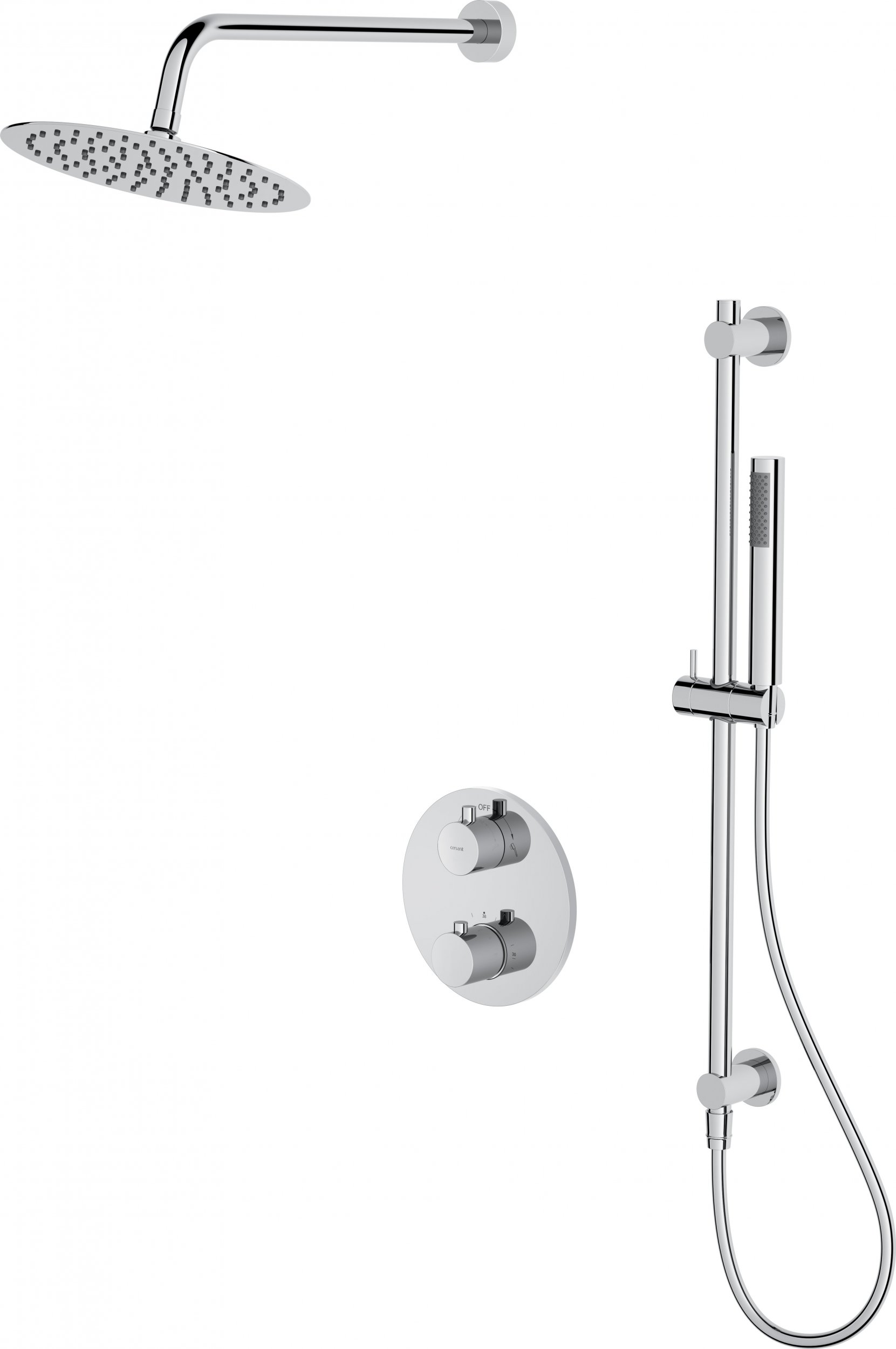 Zestaw prysznicowy Cersanit SET B552 zestaw podtynkowy, ZEN chrom, z baterią termostatyczną wannowo-natryskową, z boksem (S952-032)