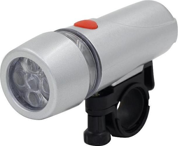 Carcommerce Lampka do roweru przednia srebrna - 5 super white LED