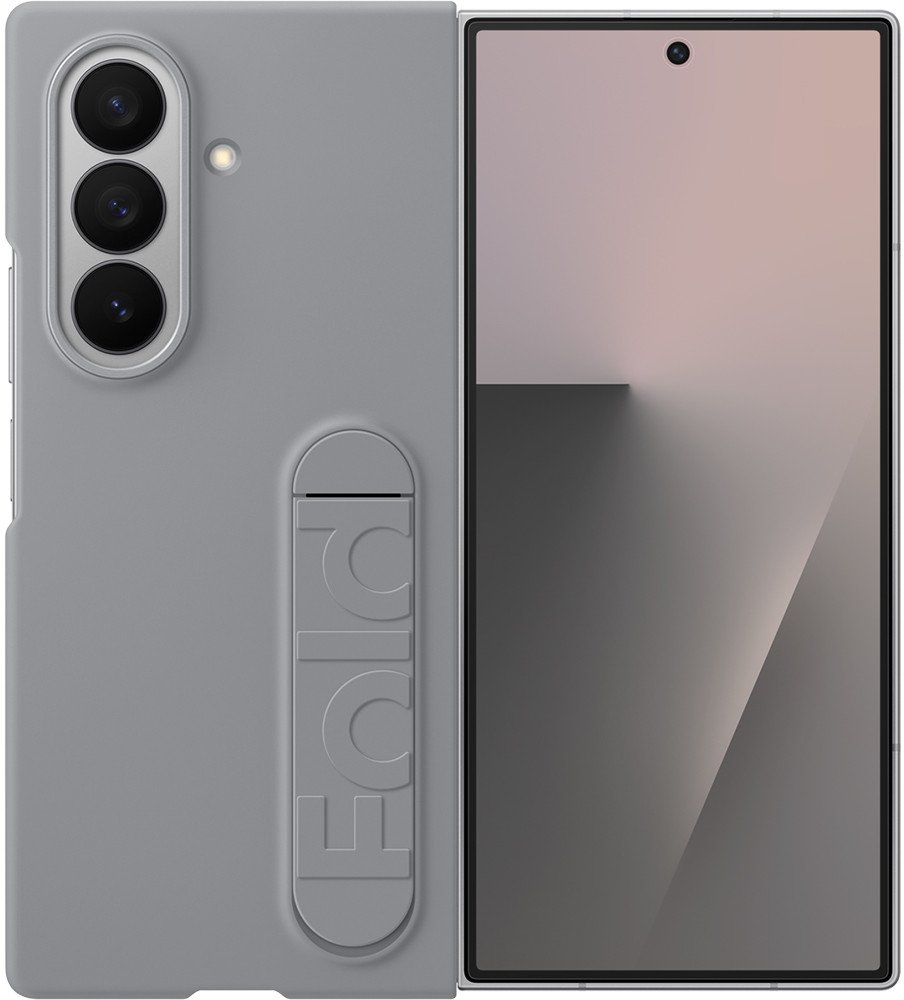 Samsung Etui z podstawką Silicone Case + 2x folia antyrefleksyjna do Samsung Galaxy Z Fold7, szare