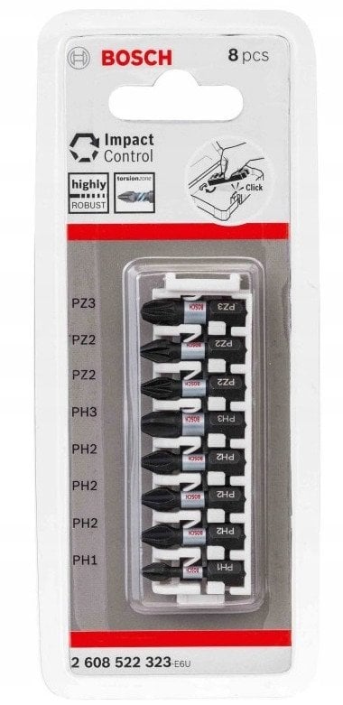 8PC Impact 25mm PH1,PH2,PH3,PZ2,PZ3