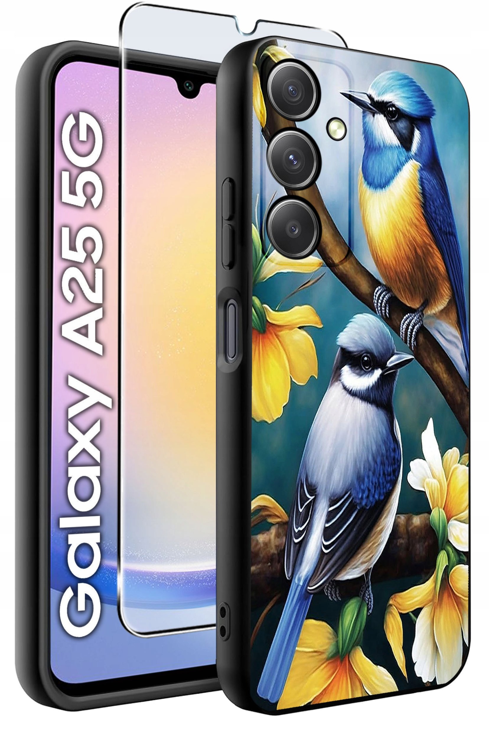 ETUI do Samsung A25 5G WZORY | SILIKONOWE MATT CASE + SZKŁO HARTOWANE 9H