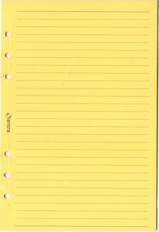 Antra Wkład do segregatora A5 linia kolorowa kartka - żółta