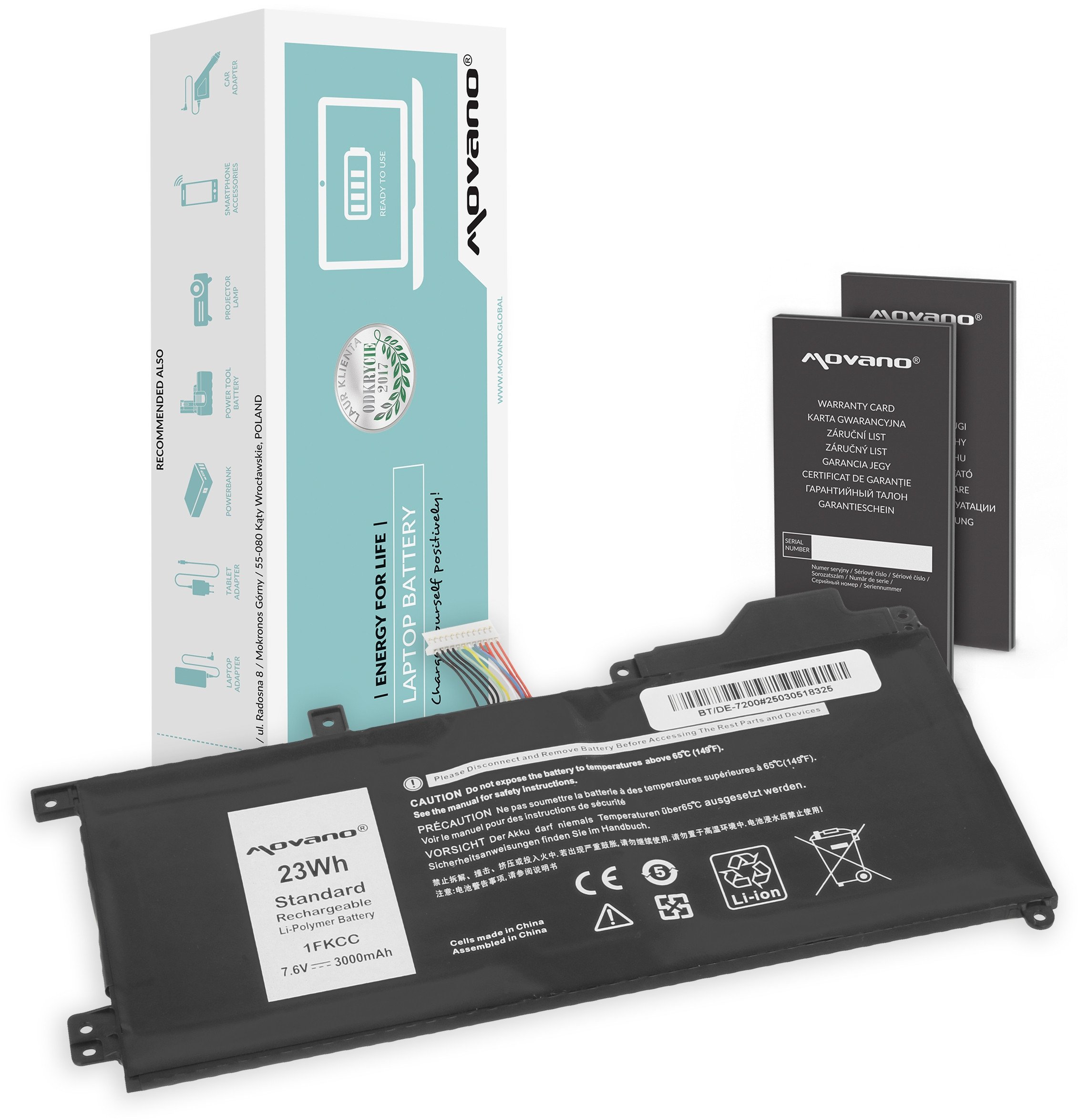 Bateria Movano do Dell Latitude 5295 2-in-1, 7200