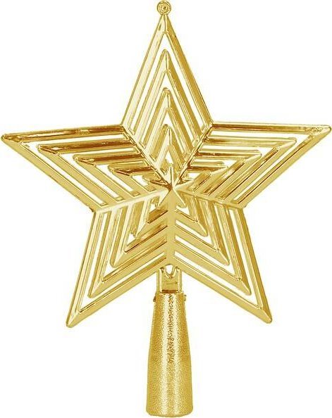 Springos Czubek na choinkę 18,5 cm szpic, ażurowa gwiazda złota UNIWERSALNY