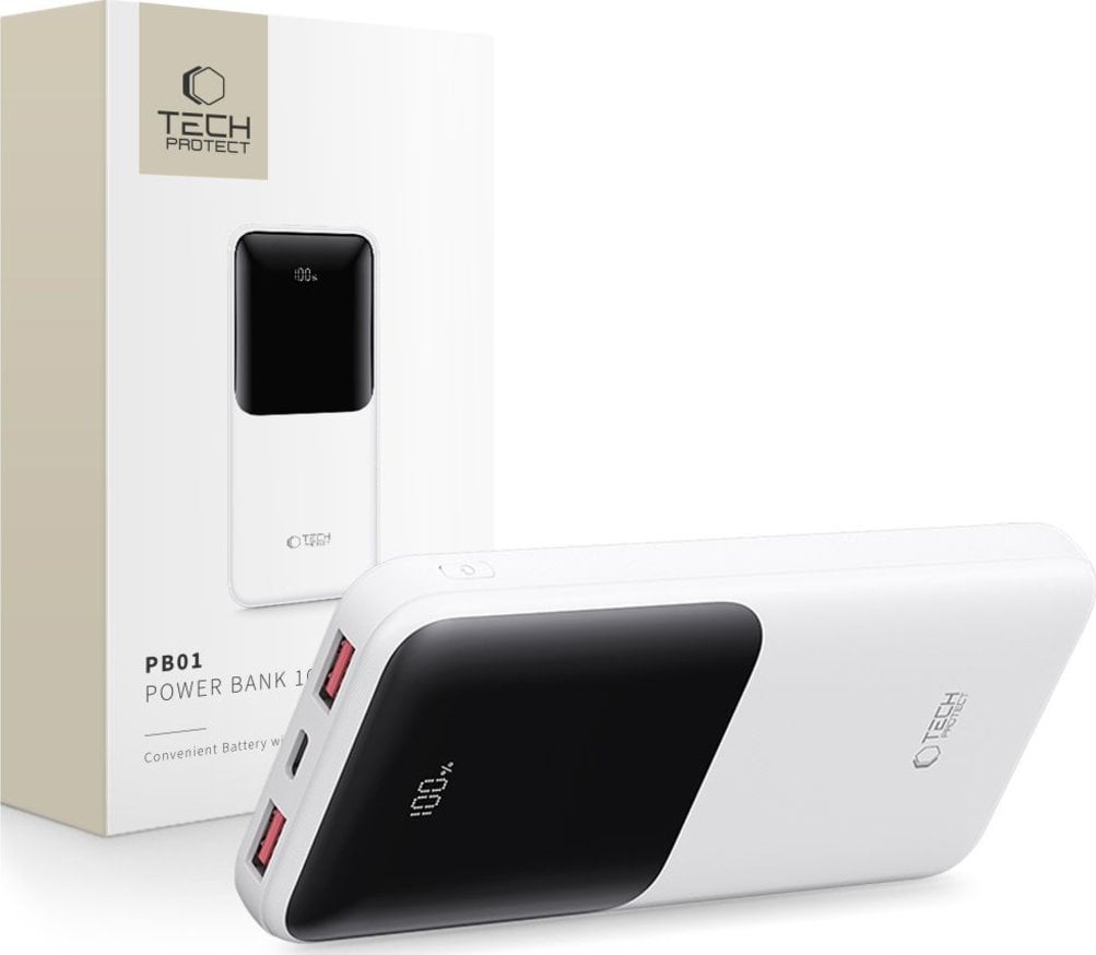 TECH-PROTECT PB01 POWER BANK 10000MAH 22.5W WHITE