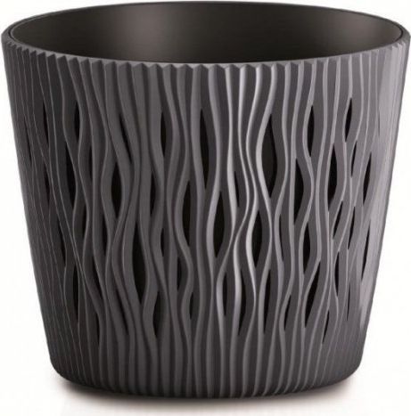 Prosperplast Doniczka SANDY ROUND - antracytowy śr.22cm
