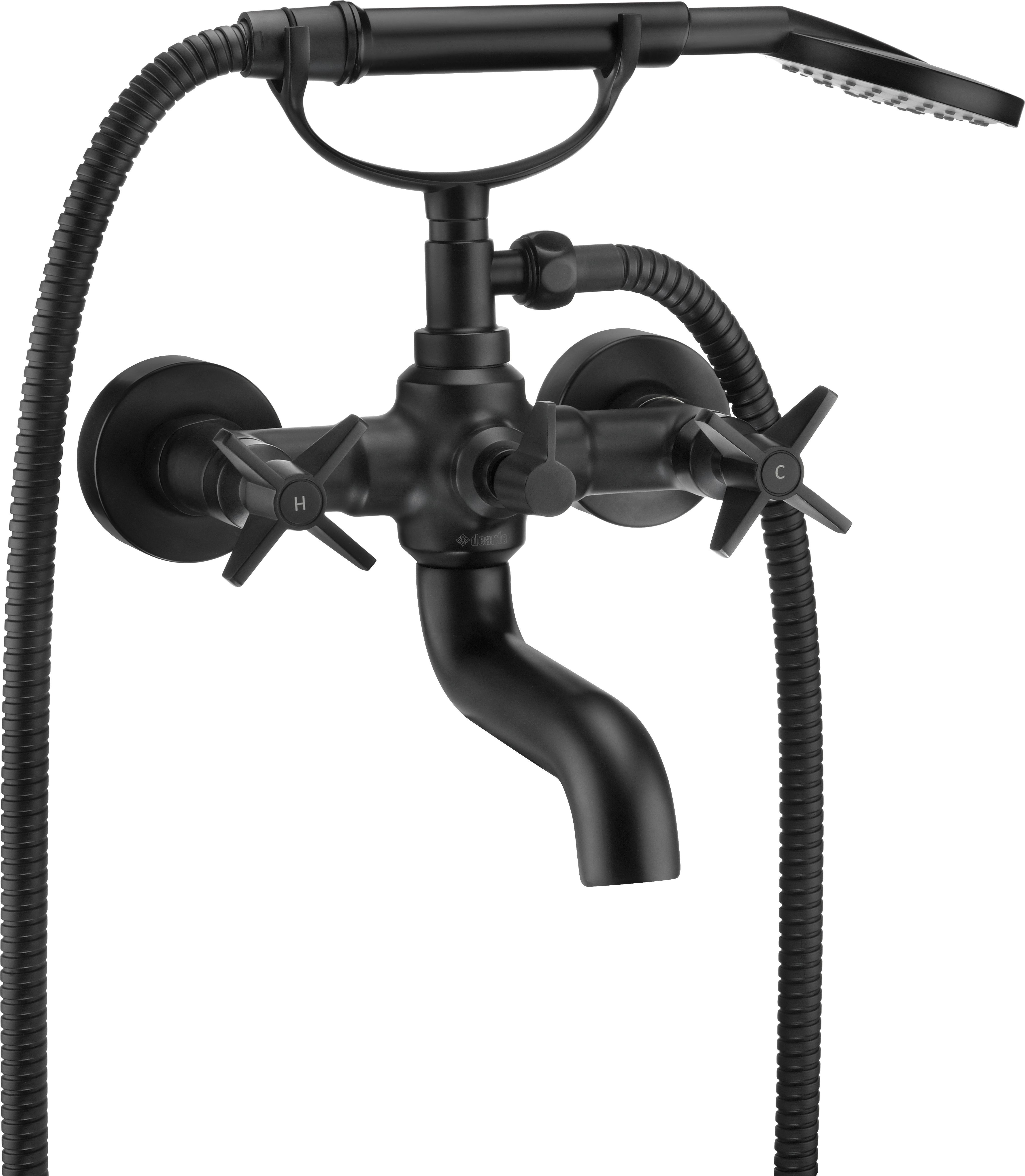 Bateria wannowa Deante BAT. TEMISTO NERO WANNOWA Z KOMPLETEM NATRYSKOWYM