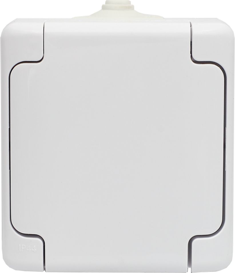 KOS BRYZA Gniazdo hermetyczne pojedyncze z/u 16A IP44 z klapką białe (180432)