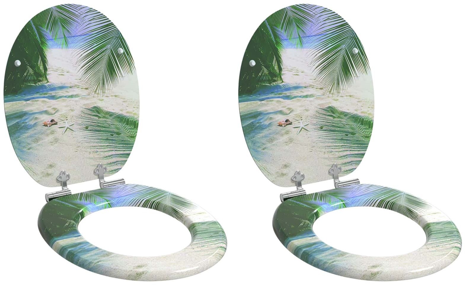 vidaXL Deska toaletowa 2 pcs Zielony 43,8 x 37,8 cm Płyta MDF