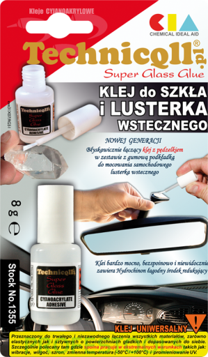 Technicqll Klej do szkła i lusterka wstecznego 8g na blistrze C-355