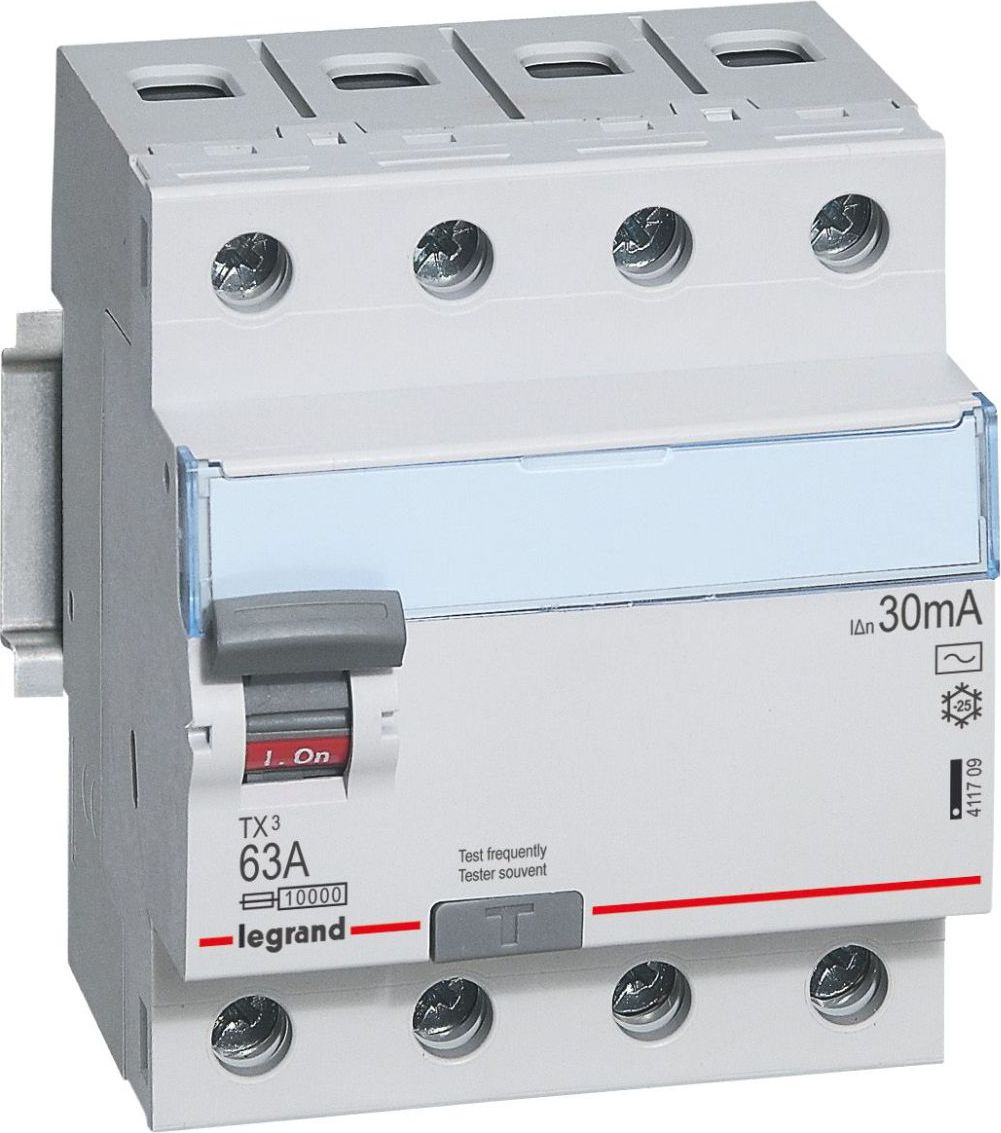 Legrand Wyłącznik różnicowoprądowy 4P 63A 0,03A typ AC P304 - 411709