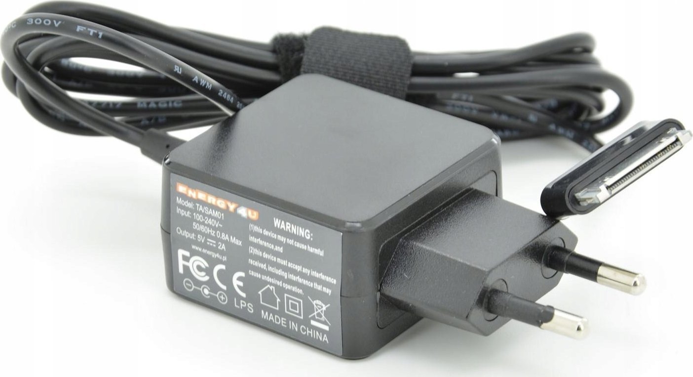 Ładowarka Energy4U Energy4U TA/SAM01 5V / 2A (30-pin) 10W, zasilacz do Samsung Galaxy Tab P5100, P6200, P6800, P7300, P7500