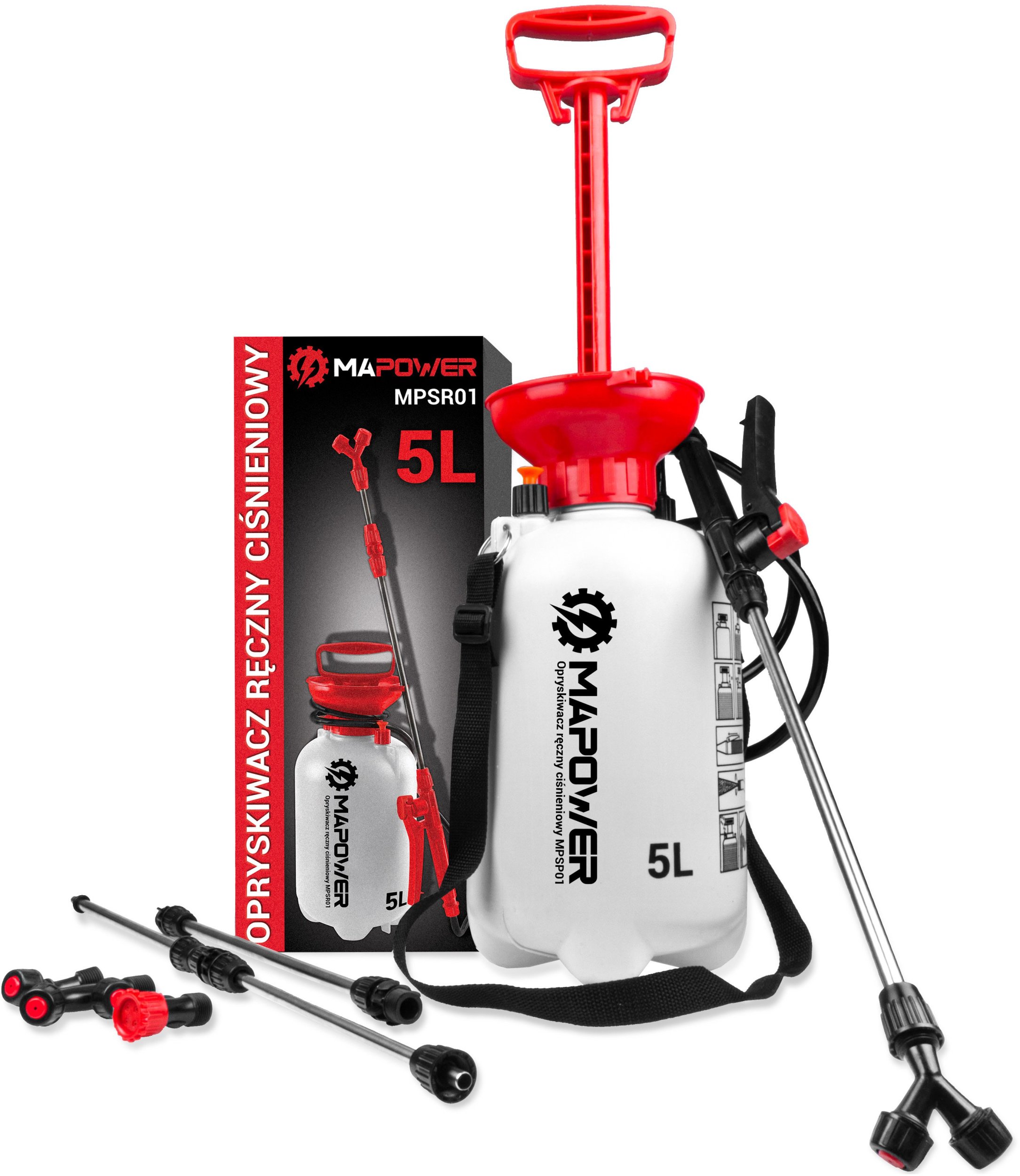 OPRYSKIWACZ RĘCZNY CIŚNIENIOWY OGRODOWY 5 L 3 BAR MOCNY MAPOWER
