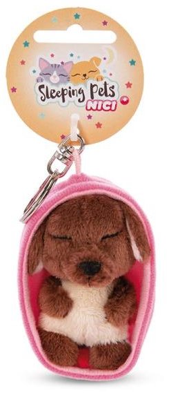 NICI 48832 Brelok pluszowy Sleeping Pets pies 8cm brązowy
