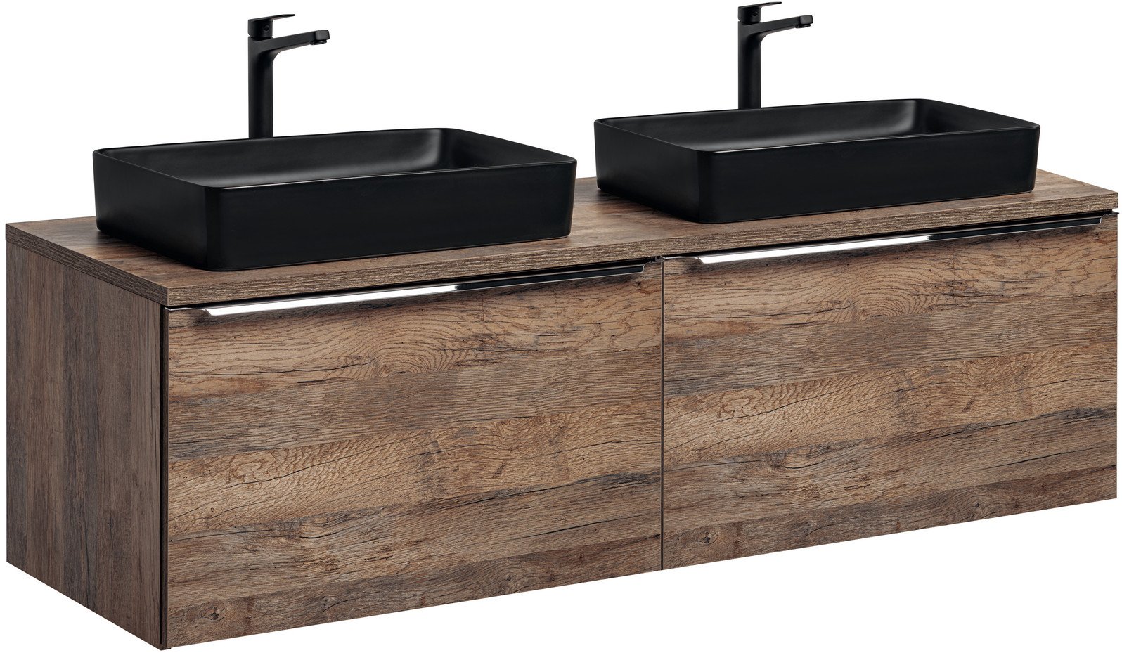 Zestaw meblowy 160cm z blatem i 2 umywalkami nablatowymi Slim