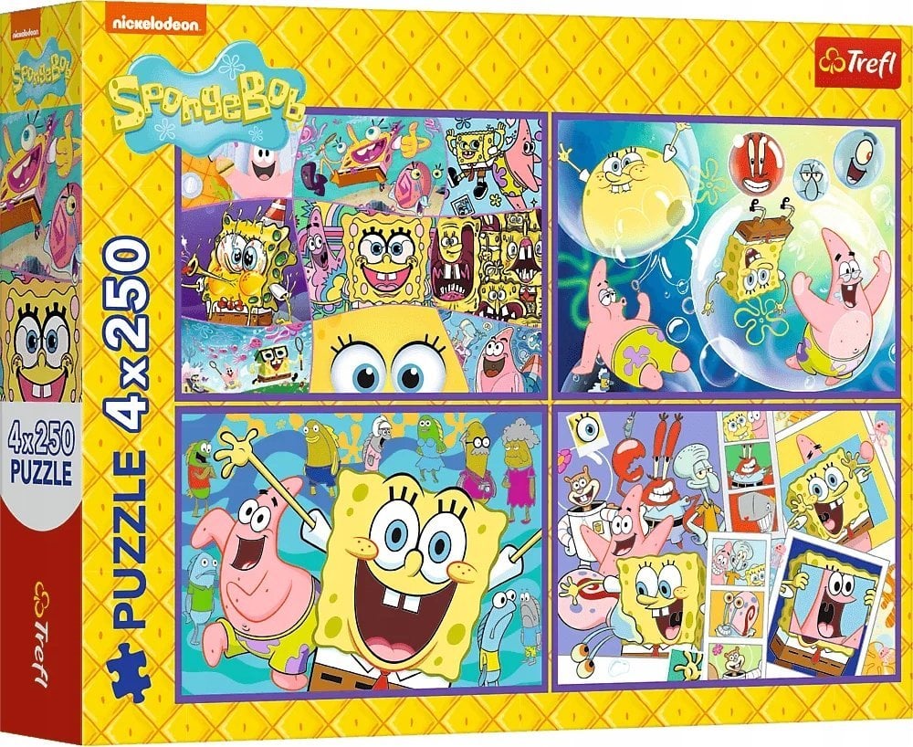 Trefl Puzzle Szalony świat SpongeBoba 4x250 elementów (13342)