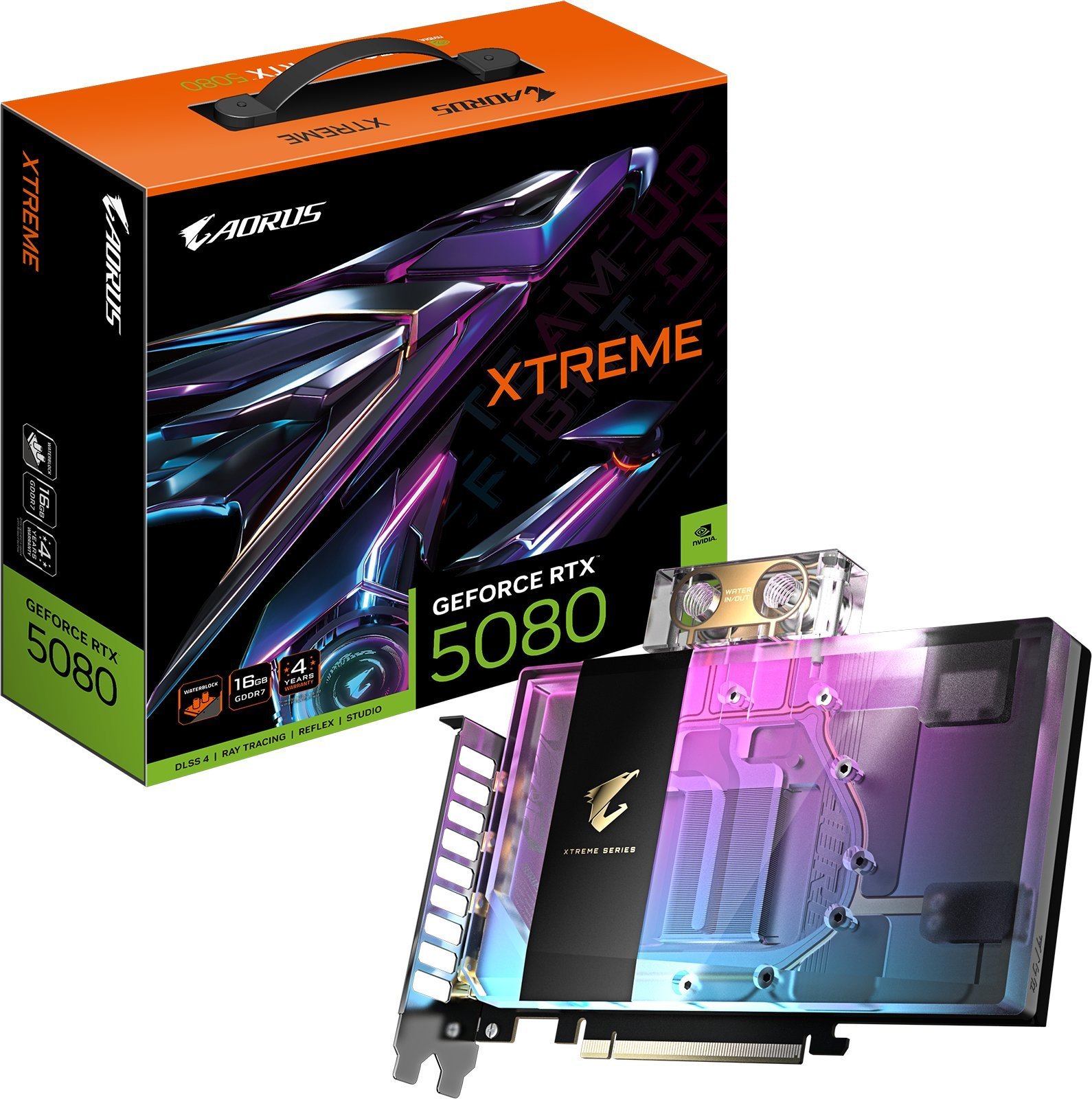 Karta graficzna Gigabyte AORUS GeForce RTX 5080 Xtreme Waterforce WB 16GB GDDR7 (GV-N5080AORUSX WB-16GD)