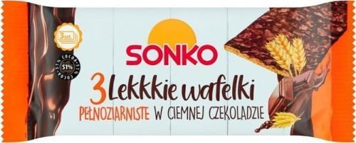 SONKO Lekkie Wafelki pełnoziarniste w czekoladzie , 36g