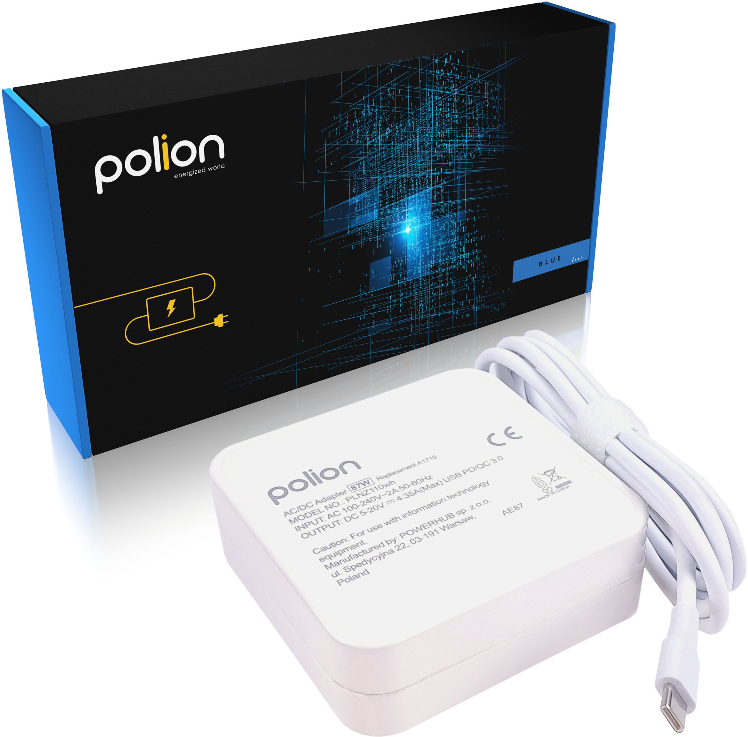 Zasilacz do laptopa APPLE 87W 20,2V 4,3A USB-C PD Power Delivery QC 3.0