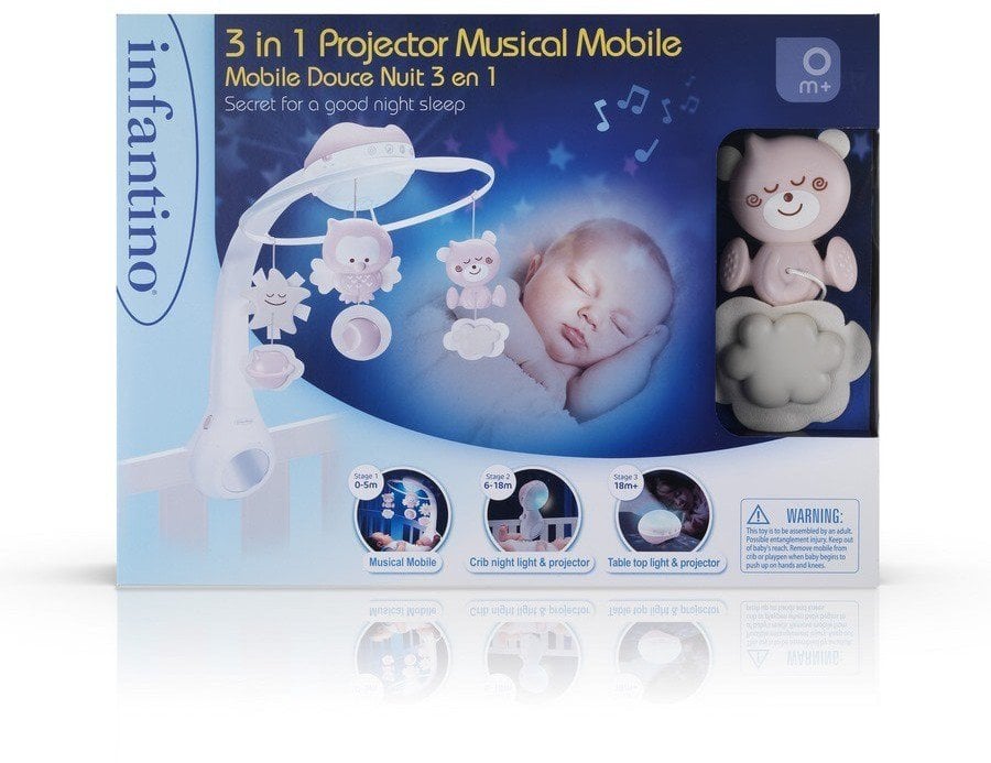 Infantino Muzyczna karuzelka 3w1 pudrowy róż B-kids