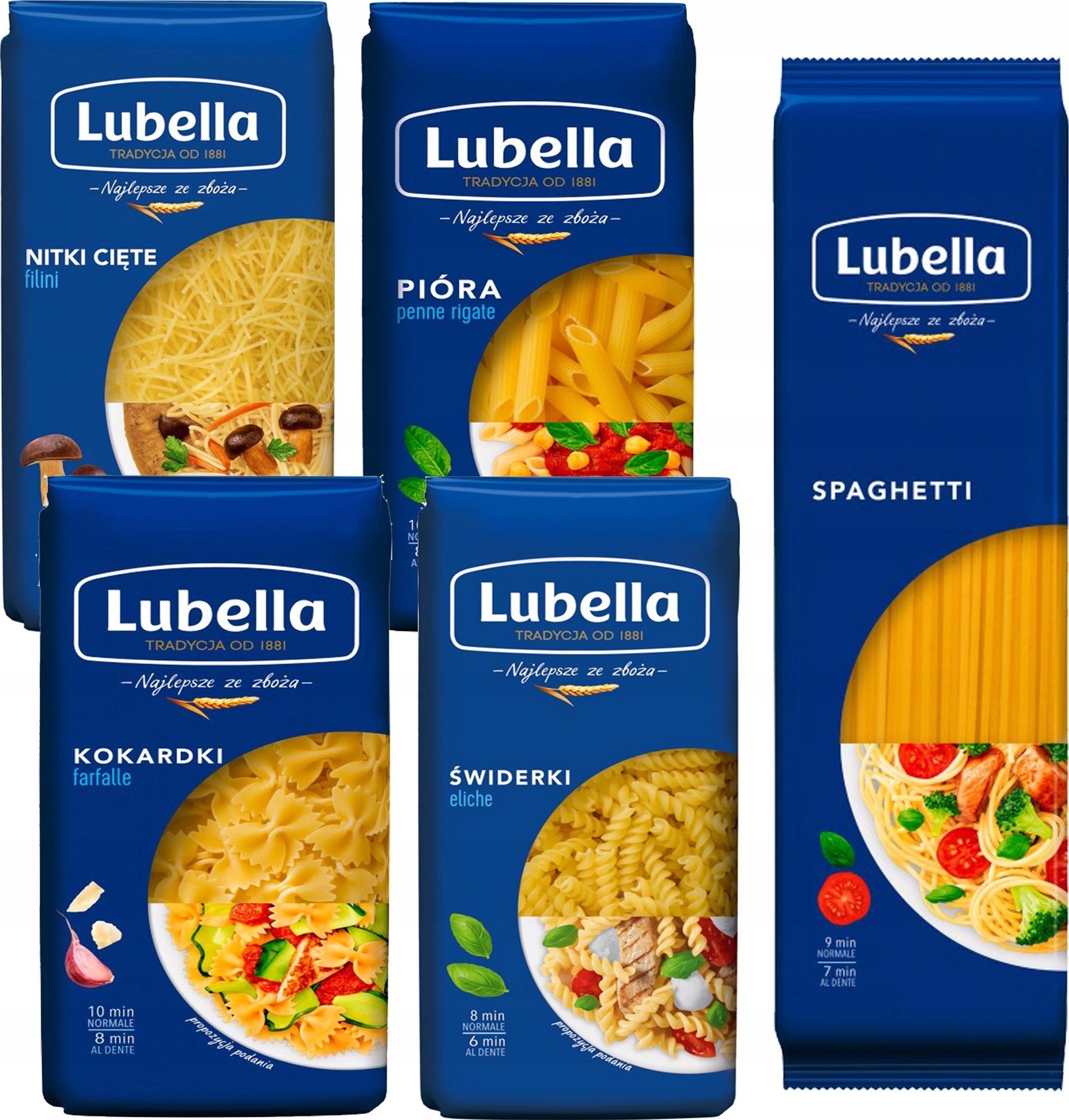 Lubella Lubella Mix 5 rodzai makaronów 400 g x 5 sztuk