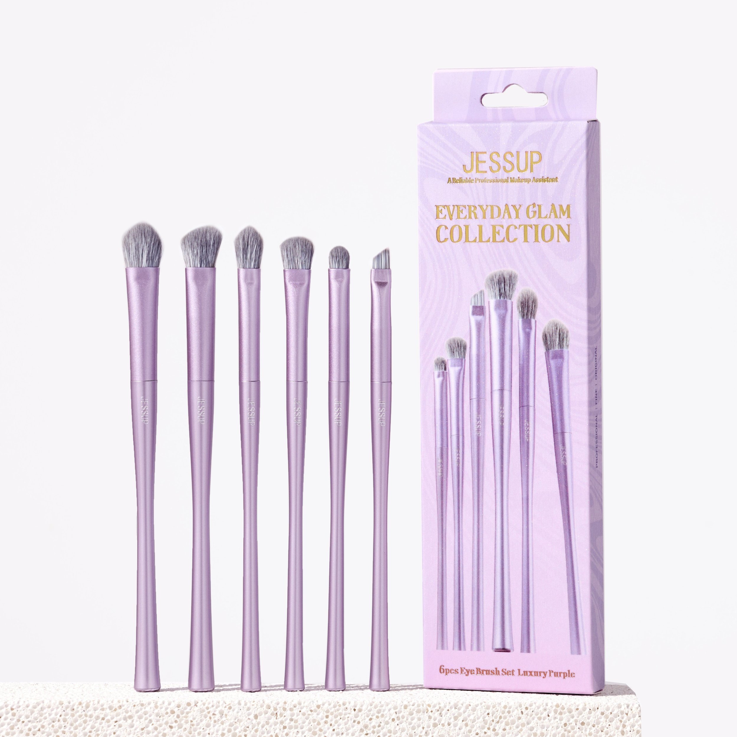 JESSUP_SET Luxury Purple Eye Brush zestaw pędzli T516 6szt.