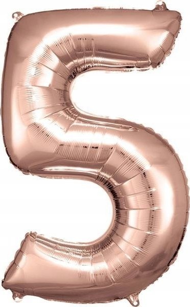 AMSCAN Balon foliowy duża cyfra 5 różowe złoto 57x86cm 9906280