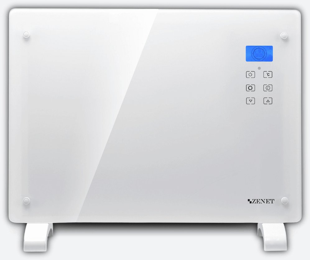 Grzejnik konwektorowy szklany Zenet ZET-526, Biały, 1500W