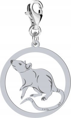 Radziszewska Jewellery Srebrny Charms SZCZUR DOMOWY DEDYKACJA GRAT