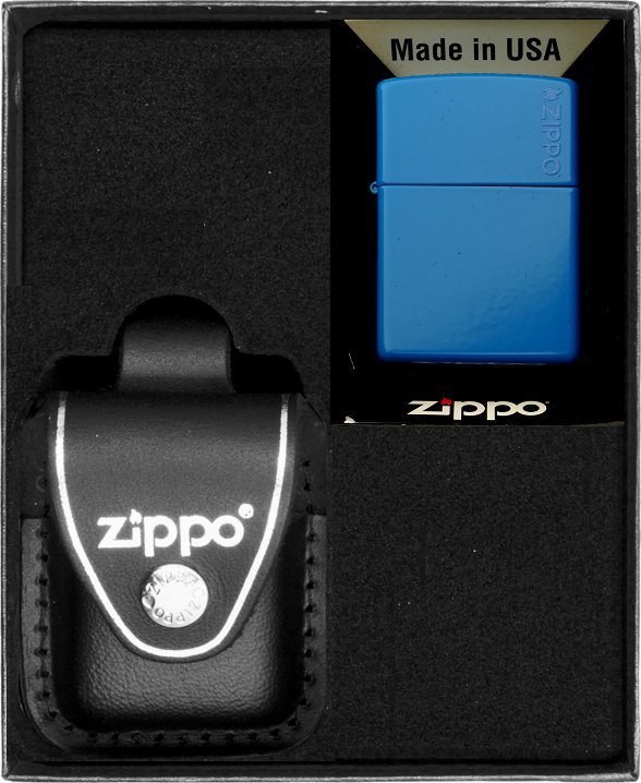 Zestaw ZIPPO Zapalniczka SKY BLUE LOGO Prezentowy No3