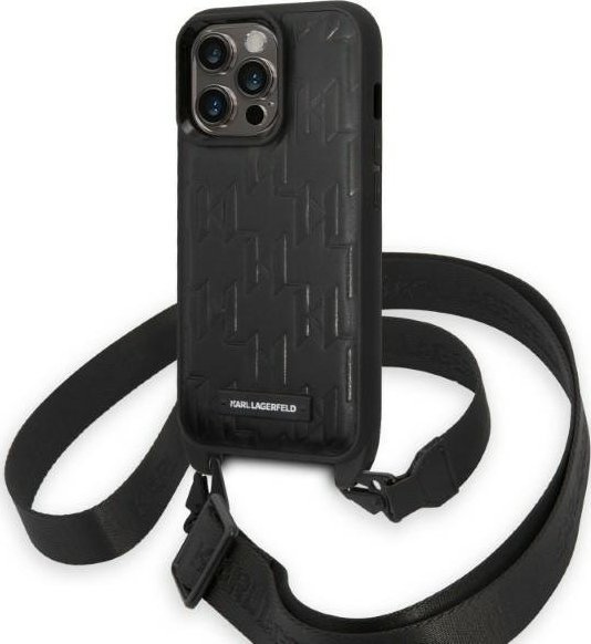 Karl Lagerfeld Karl Lagerfeld KLHCP14LSTMMK iPhone 14 Pro 6,1" hardcase czarny/black Monogram Plaque Logo Strap NoSize