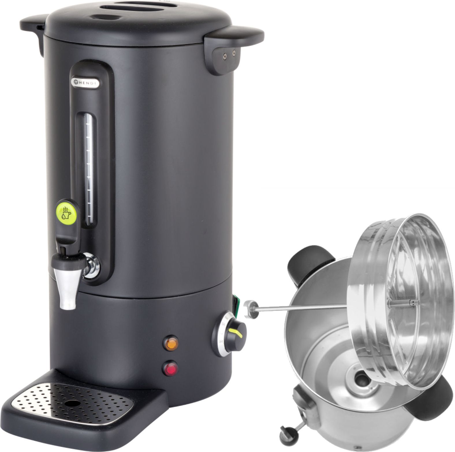Hendi Warnik podgrzewacz do kawy z niekapiącym kranem czarny Concept Line 10 l - Hendi 211458 Warnik podgrzewacz do kawy z niekapiącym kranem czarny C