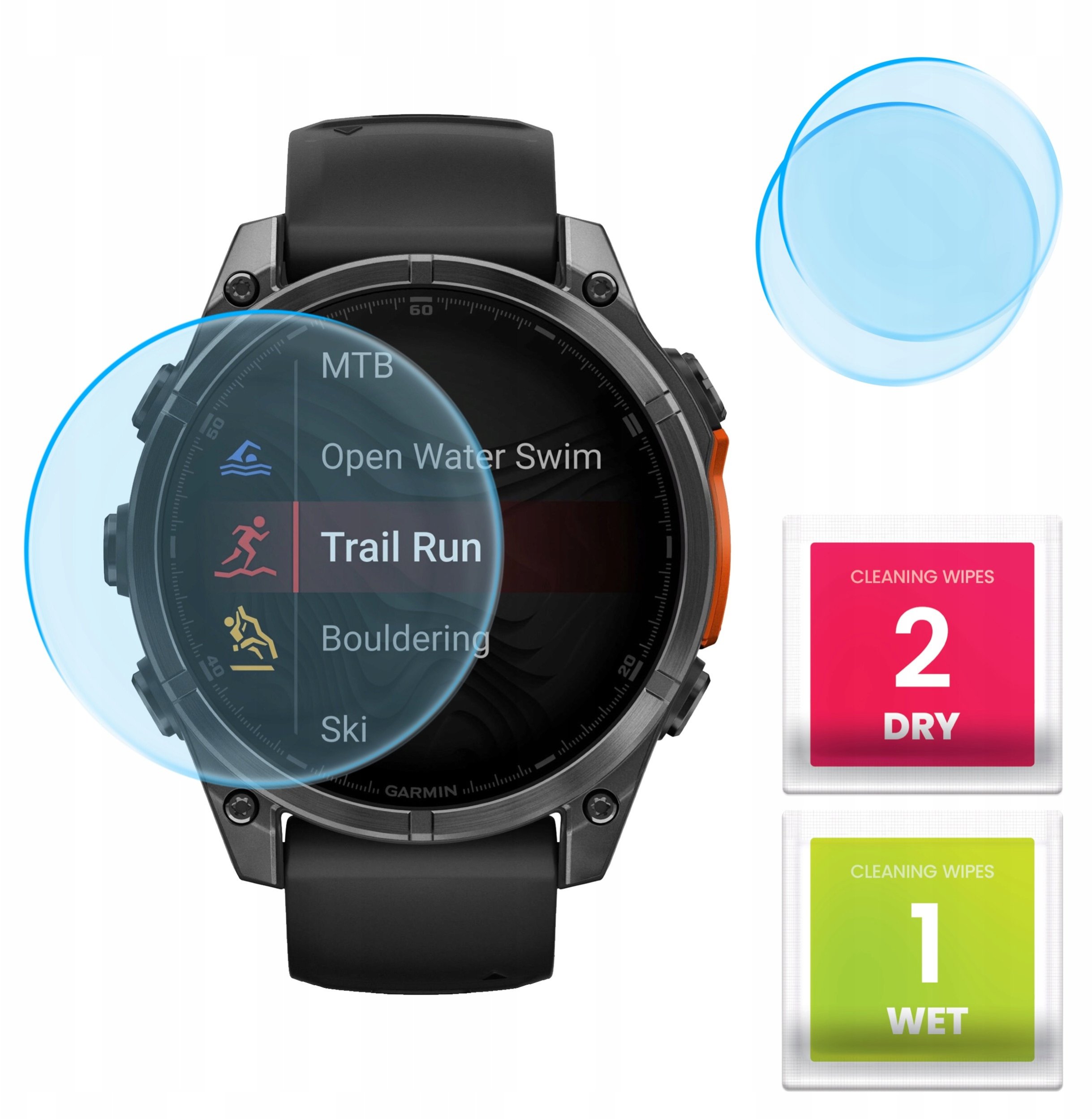 2-PAK Szkło Hybrydowe do Garmin Fenix 8 AMOLED 43 mm (Szkiełko, Ochronne)