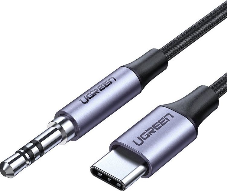 Kabel USB Ugreen USB-C - mini Jack 3.5 mm 1 m Szary (UGR440GRY)