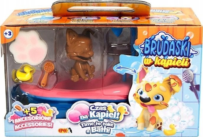 Epee BRUDASKI W KĄPIELI ZESTAW ŁAZIENKA PIESEK BŁOTKO EPEE CORGI BIAŁO-ŻÓŁTY