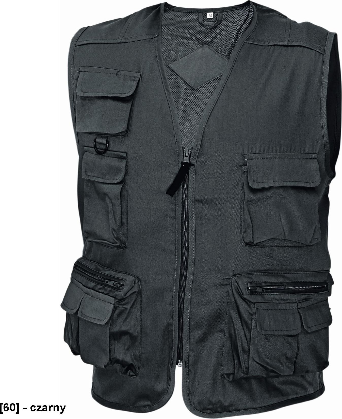 CERVA CORONA - lekka kamizelka z kieszeniami i metalową obręczą do podpięcia karabińczyka - czarny XL