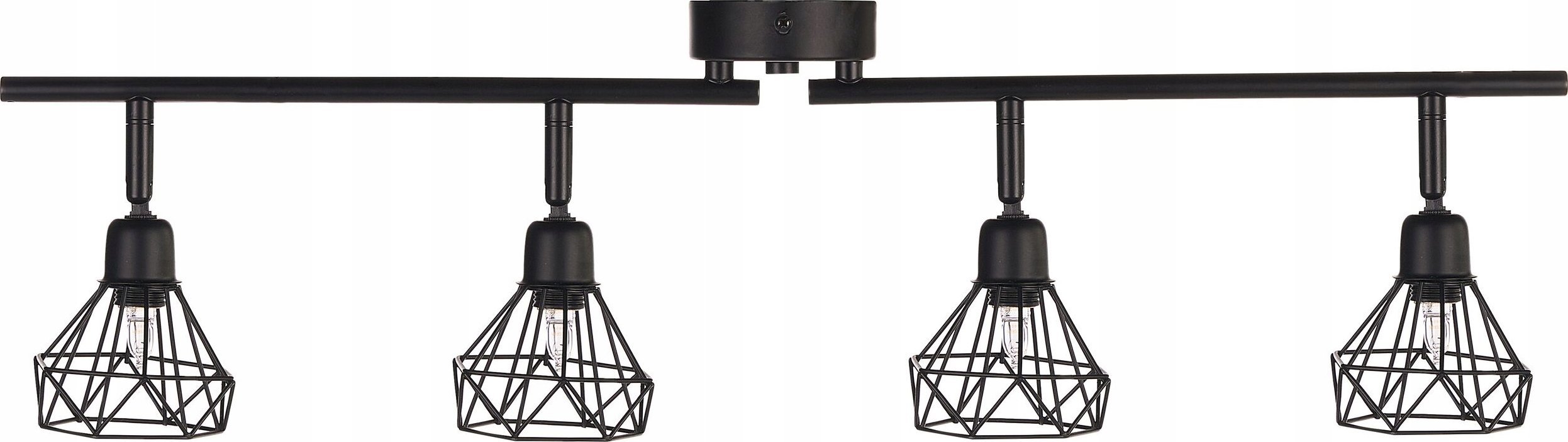 Lampa sufitowa Beliani Lampa spot 4-punktowa metalowa czarna ERMA